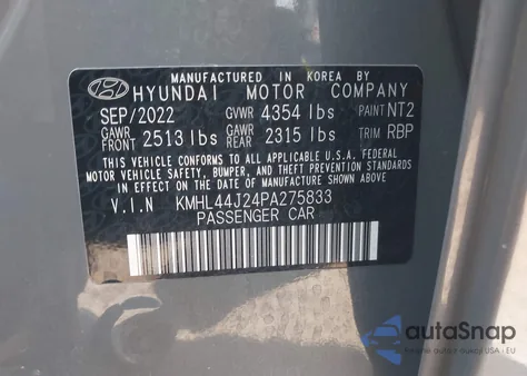 2023 Hyundai Sonata Sel Plus from USA, damaged, VIN KMHL44J24PA275833